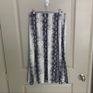 Satin Snake Midi Skirt